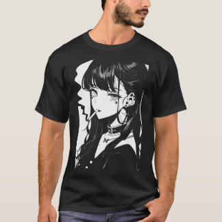 Anime Horror Girl Aesthetic Soft Grunge Waifu Japa T-Shirt