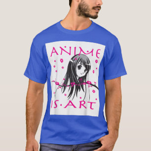 Anime is Art Girl and Cherry Blossom Sakura Hearts T-Shirt