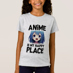 Anime Is My Happy Place Girls Graphic T-Shirt