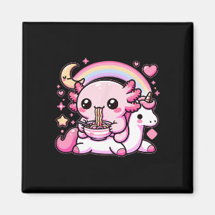 Anime Kawaii Axolotl Eating Ramen Noodles Kids Tee Magnet