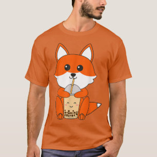 Anime Kawaii Fo Boba Drinking Tea Bubble Girls Kaw T-Shirt