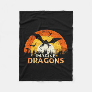Anime Kawaii Mythical Fantasy Dragons Imagine Vint Fleece Blanket