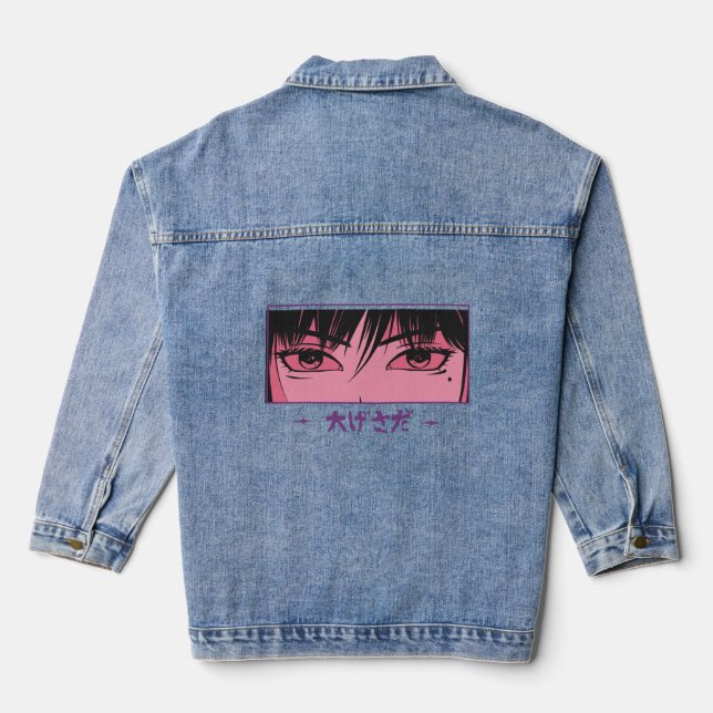Anime Kawaii Tokyo Girl Denim Jacket (Back)