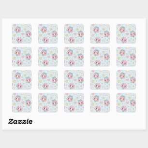Anime Kawaii with Hearts and Stars Square Sticker