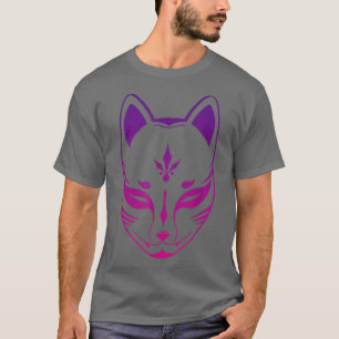 anime kitsune retro vintage mask, japanese fox (1 T-Shirt