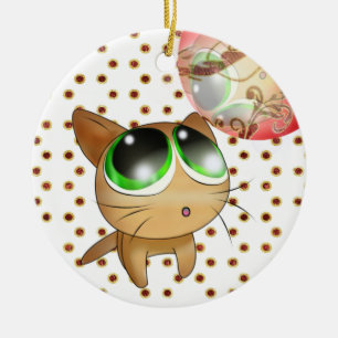 Anime Kitty Ceramic Tree Decoration