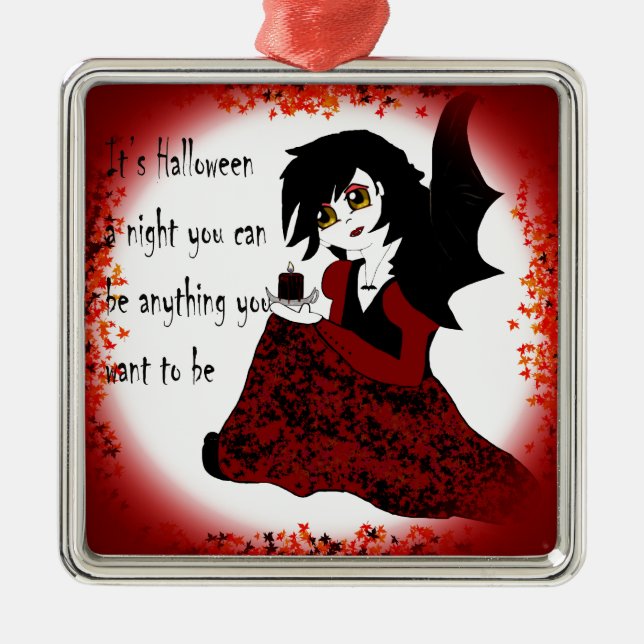 Anime Little Girl Vampire Metal Tree Decoration (Front)