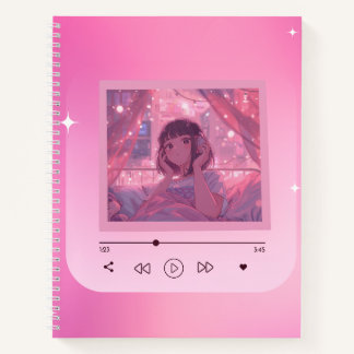 Anime Lo-fi Girl Music Player Notebook