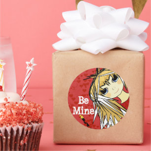 Anime Love- Be Mine Classic Round Sticker