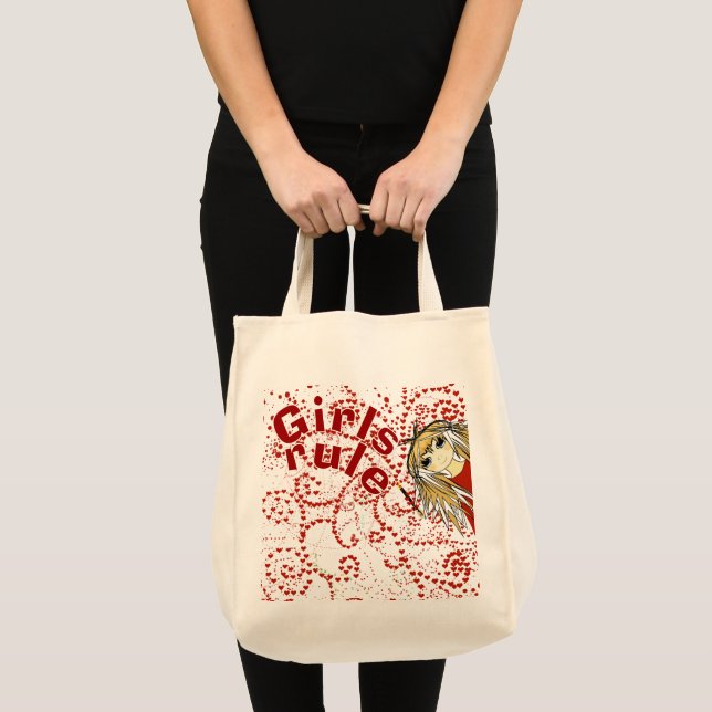 Anime Love Girls Rule Tote Bag (Front (Product))