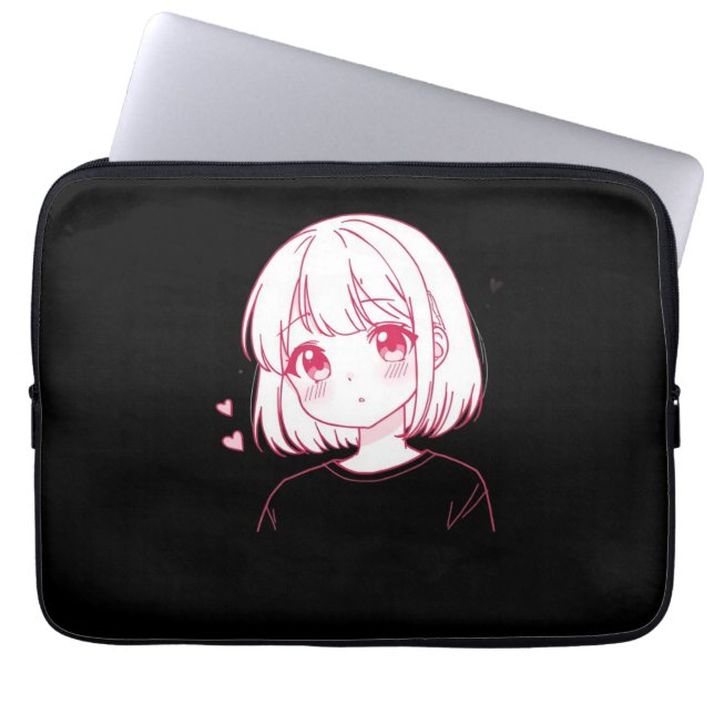 "Anime Love Vibes" Laptop Sleeve (Front)