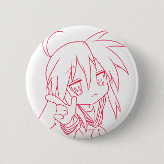 Anime lucky star red colour 6 cm round badge
