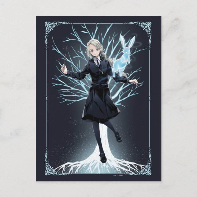 Anime Luna Lovegood's Rabbit Patronus Postcard (Front)