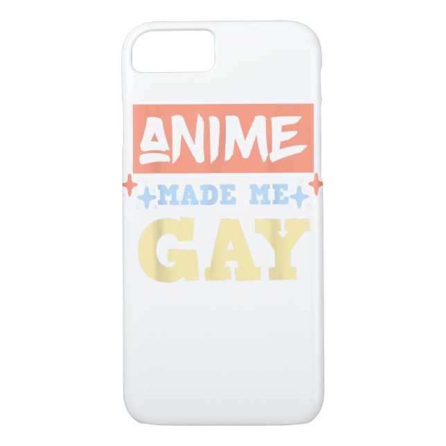 Anime Made Me Gay Funny Anime Meme LBGTQ Gay Pride Case-Mate iPhone Case (Back)