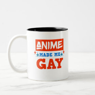 Anime Made Me Gay LGBTQ Otaku Manga Lover Two-Tone Coffee Mug