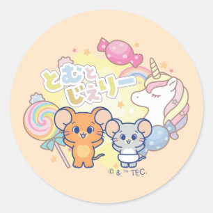 Anime Magical Candyland with Jerry and Tuffy Classic Round Sticker
