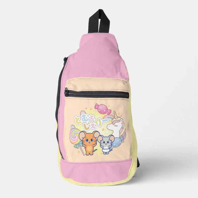 Anime Magical Candyland with Jerry and Tuffy Sling Bag (Front)