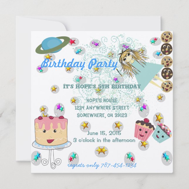 Anime Magical Days Invitation  Birthday T-Shirts, (Front)