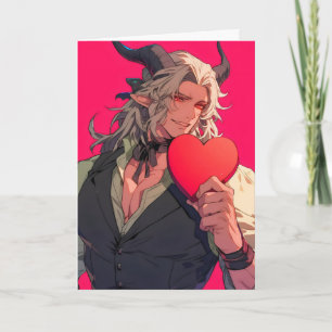Anime Man Incubus Love Holiday Card