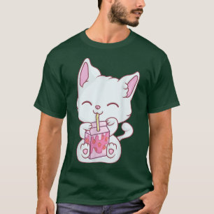 Anime Maneki Neko For Women Girls Kawaii Strawberr T-Shirt
