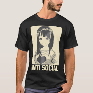 Anime Manga Aesthetic Japanese Goth Antisocial Emo T-Shirt