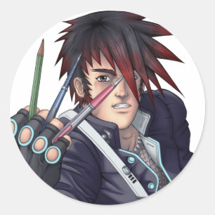 Anime Manga Artist Classic Round Sticker