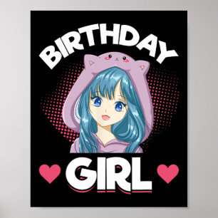 Anime Manga Birthday Girl Birthday  Poster