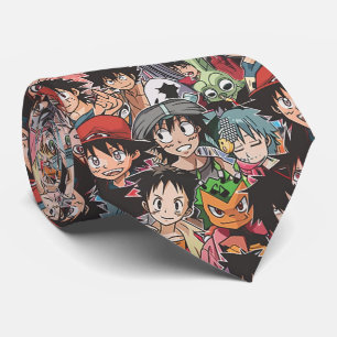 Anime Manga Charcters Collage Tie