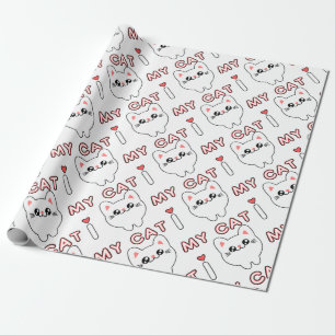 Anime Manga Chibi Japanese style cat baby cat Wrapping Paper