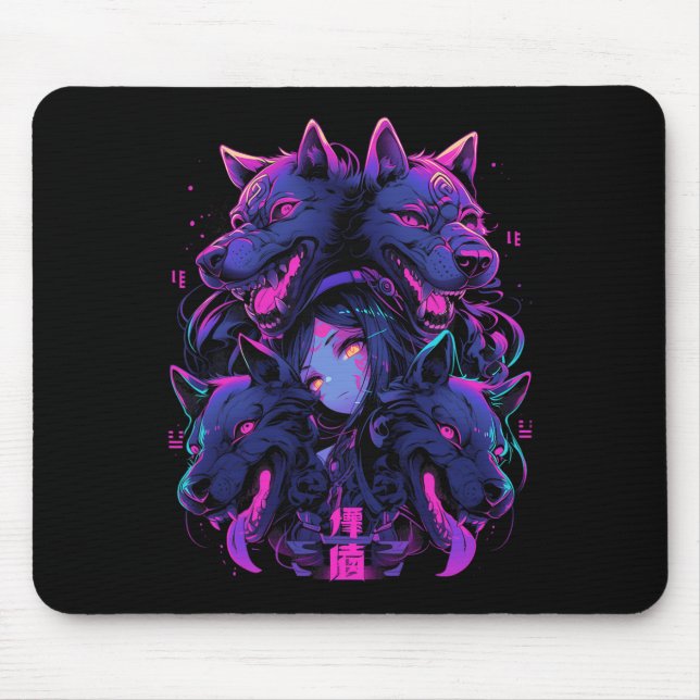Anime Manga Cyberpunk Aesthetic Techwear Harajuku  Mouse Mat (Front)