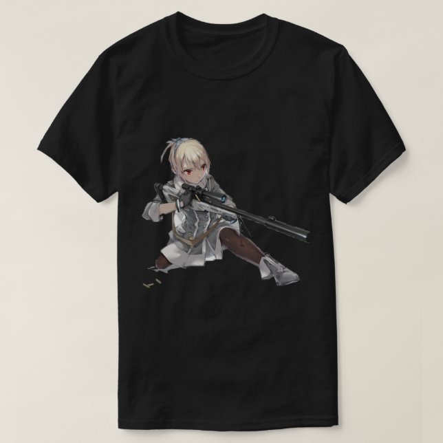Anime Manga Girl Gun   T-Shirt (Design Front)