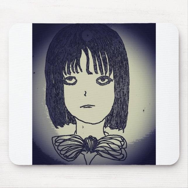 anime manga girl in gloomy  mouse mat (Front)