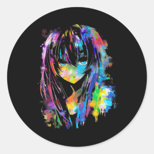 Anime Manga Graphic Colourful Art Anime  Classic Round Sticker