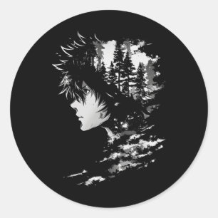 Anime Manga Graphic Illustration Anime 2 Classic Round Sticker