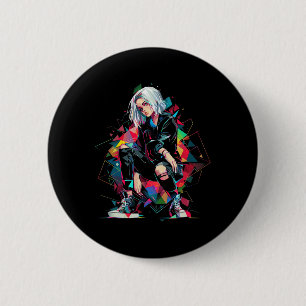 Anime Manga Graphic Polygon Art Anime  6 Cm Round Badge