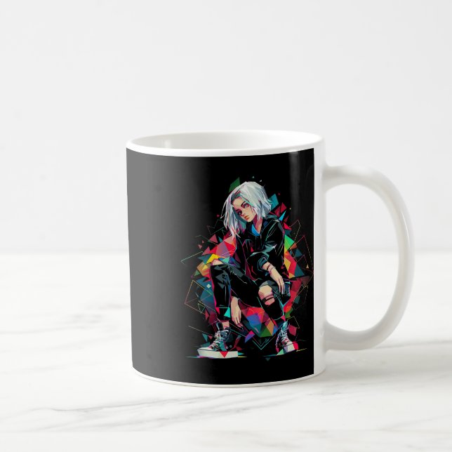 Anime Manga Graphic Polygon Art Anime  Coffee Mug (Right)