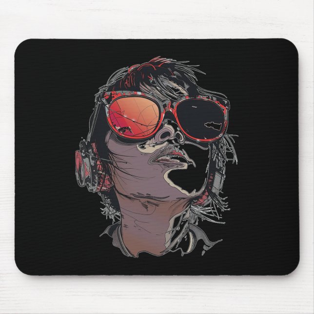 Anime Manga Graphic Sunglasses Art Anime  Mouse Mat (Front)