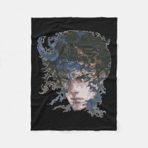 Anime Manga Motif Blue-eyes Art Anime  Fleece Blanket