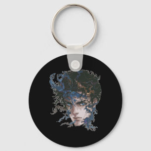 Anime Manga Motif Blue-eyes Art Anime  Key Ring