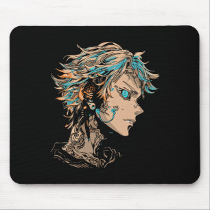 Anime Manga Motif Blue-eyes Illustration Anime  Mouse Mat