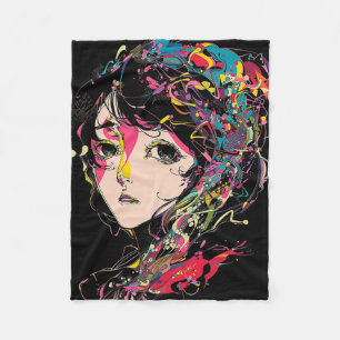 Anime Manga Motif Colourful Illustration Anime 1  Fleece Blanket