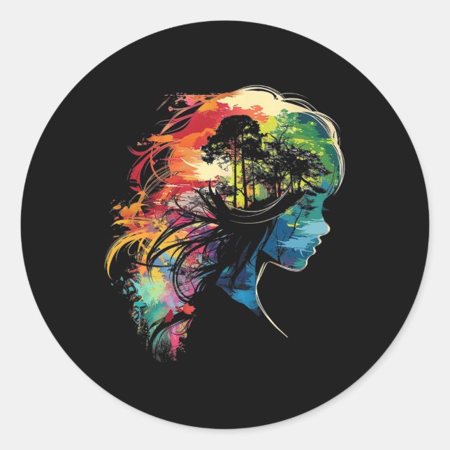 Anime Manga Motif Colourful Illustration Anime  Classic Round Sticker (Front)