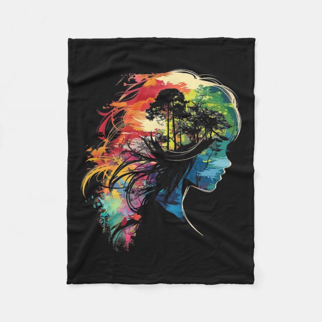 Anime Manga Motif Colourful Illustration Anime  Fleece Blanket (Front)