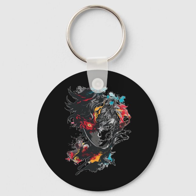 Anime Manga Motif Tattoo Art Anime  Key Ring (Front)