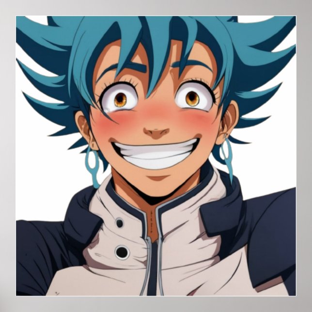 Anime manga pop art lovers face laughs characters  poster (Front)