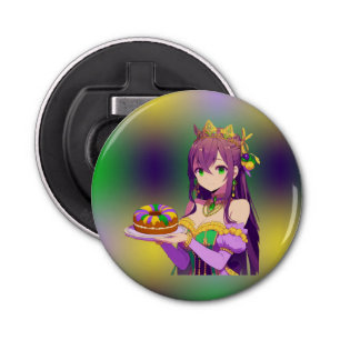 Anime Mardi Gras King cake Bottle Opener