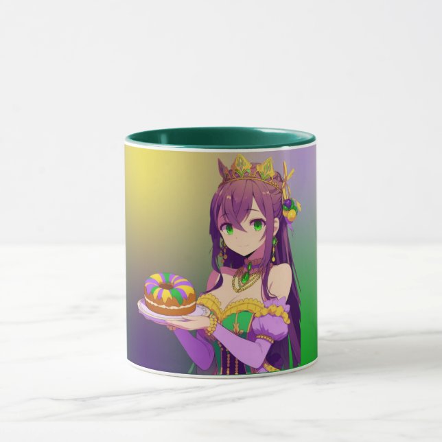 Anime Mardi Gras King cake Mug (Center)