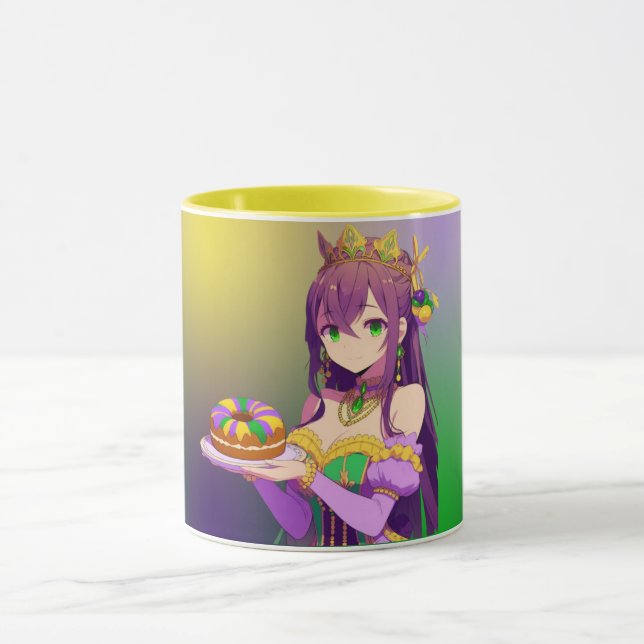 Anime Mardi Gras King cake Mug (Center)