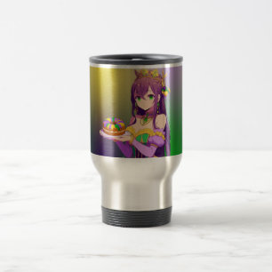 Anime Mardi Gras King cake Travel Mug