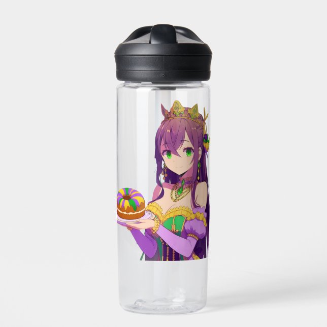 Anime Mardi Gras King cake Water Bottle (Front)